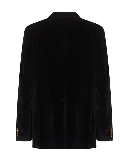 Dolce & Gabbana Black Velvet Sicilia Light Single-Breasted Blazer for men