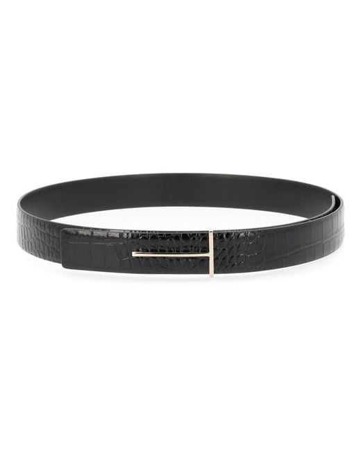 Tom Ford Black Belt With Buckle T Leather