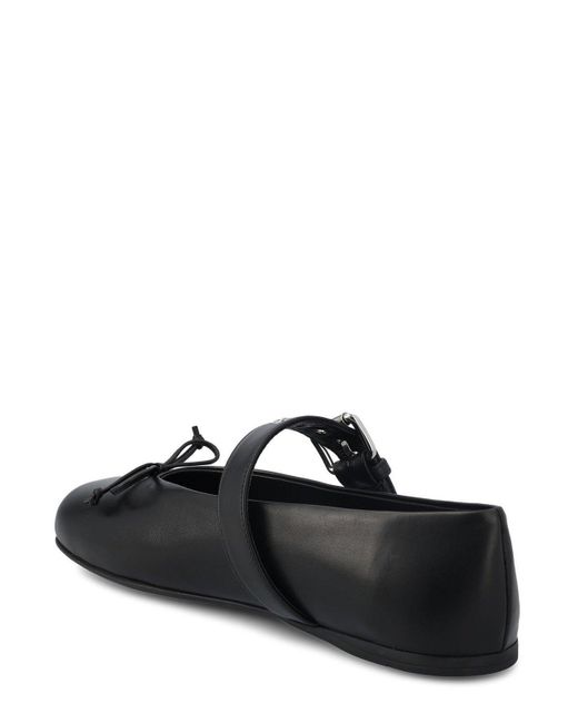 Miu Miu Black Bow-Detailed Flat Shoes