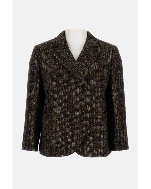 Fendi Black Short Double Breasted Wool Jacket