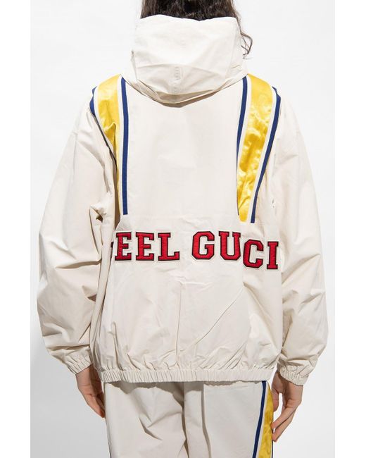 Gucci Natural Striped Detail Hooded Jacket for men