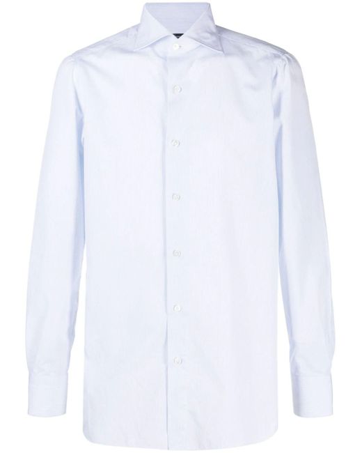 Finamore 1925 White And Light Cotton Shirt for men