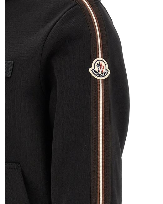 Moncler Black Cotton Hoodie for men