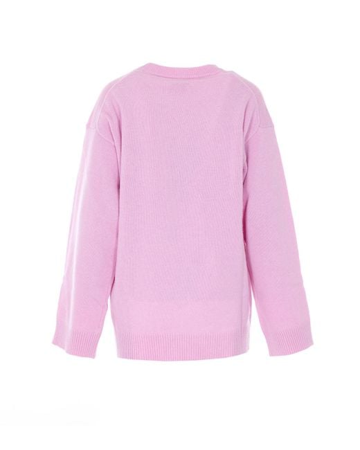 Ganni Pink Sweaters Wool