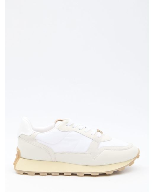 Tod's White Leather And Fabric Sneakers