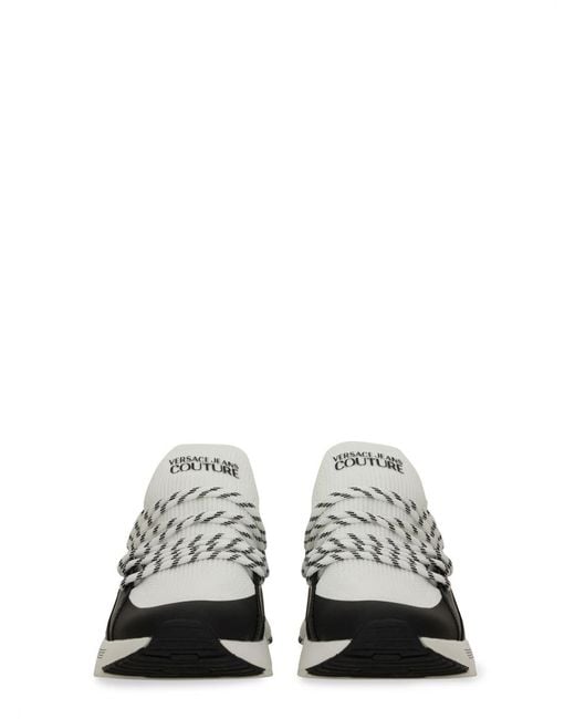 Versace Jeans Couture White Sneakers Dynamic Polyester Polyurethane Trainers for men