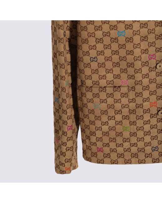 Gucci Brown Cotton Casual Jacket for men