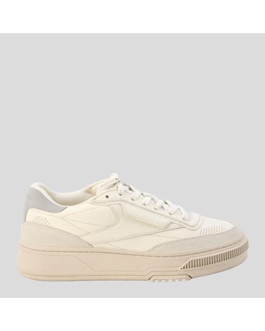 Reebok Natural White And Grey Leather C Ltd Sneakers