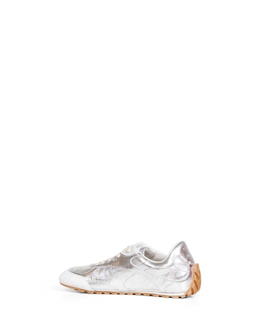 Bottega Veneta White Laminated Leather Orbit Flash Sneakers for men