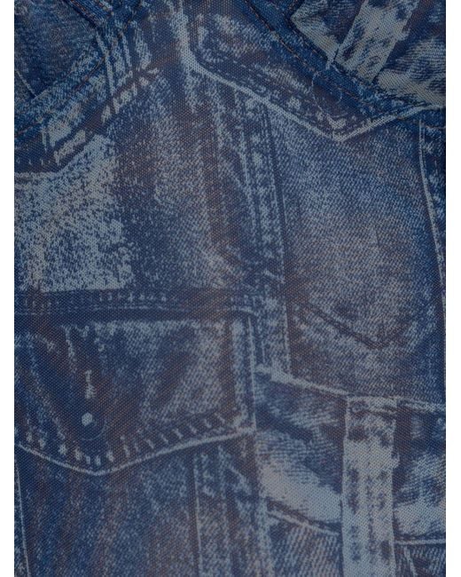 DIESEL Blue Top Elastane Polyamide