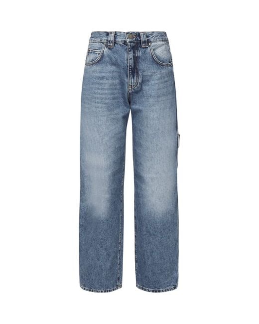 Pinko Blue Balloon Jeans With Workwear Details