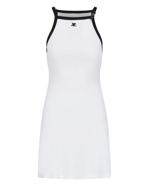 Courreges White Contrast Mini Dress