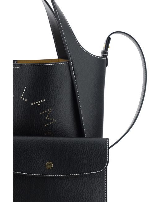 Stella McCartney Black Faux Leather Shoulder Bag Polyamide Handbags