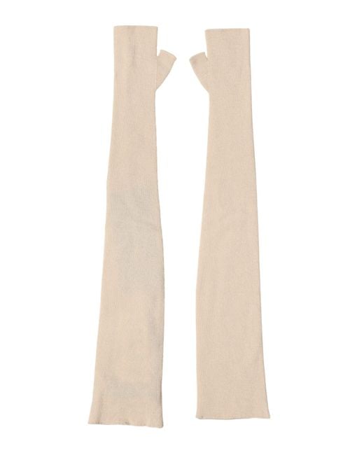 Dolce & Gabbana Natural Wool Fingerless Elbow Length Gloves