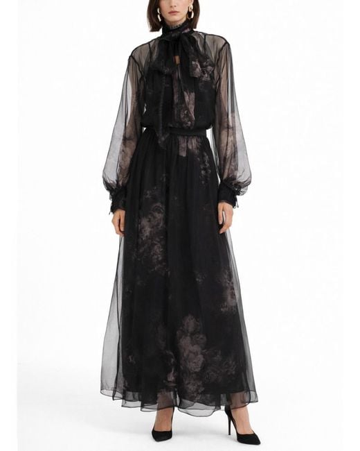 Zimmermann Black Hypnotic Maxi Skirt Silk