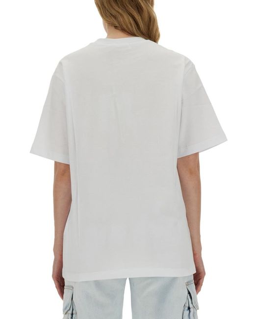 MSGM Gray T-Shirt With Print
