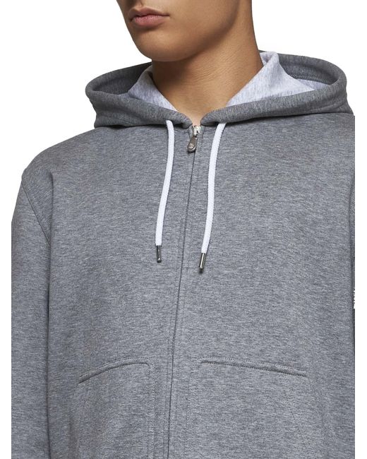 Brunello Cucinelli Gray Leisure Zip-Up Sweatshirt for men
