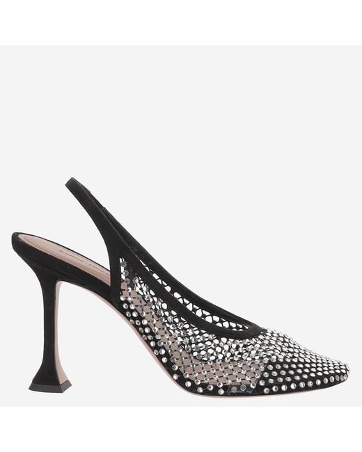 AMINA MUADDI Black Pumps Dolly Crystal Suede