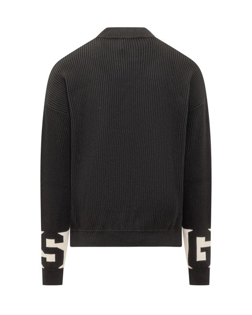 Gcds Black Sweater With Logo for men