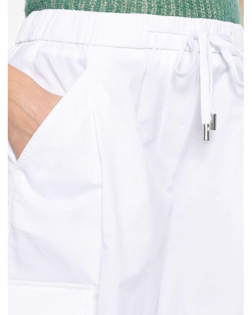 Peserico White Stretch-Cotton Trousers