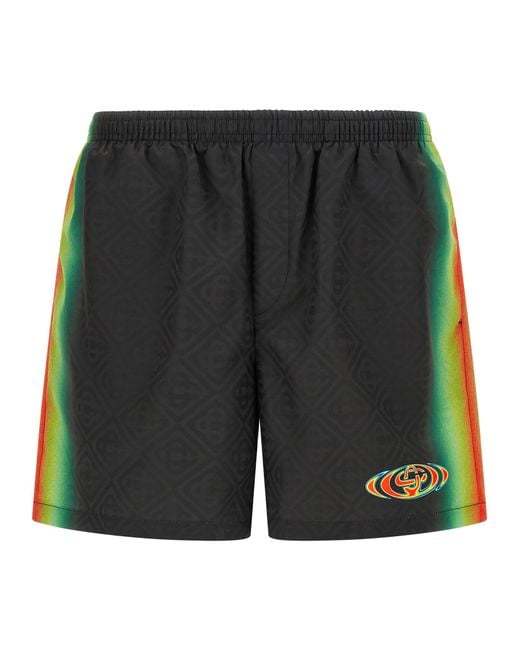 Casablanca Gray Jacquard Logo Swimsuit for men