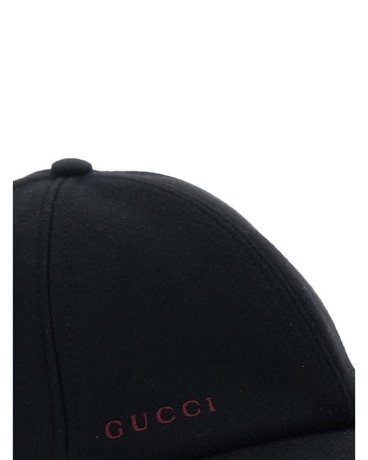 Gucci Blue Wool Baseball Cap With Logo Hat for men