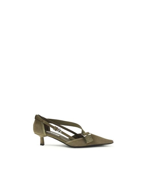 Prada Multicolor Cotton Mid Heel Pumps