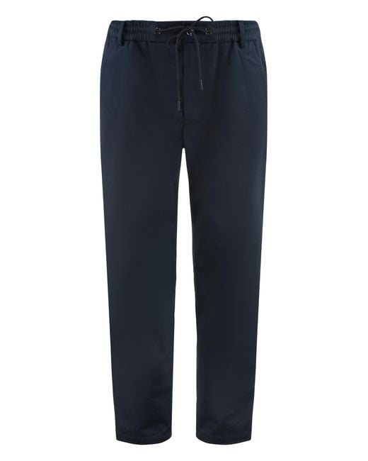 Moncler Blue Cotton Trousers for men