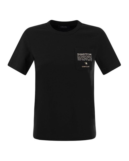 Max Mara Black Sax Jersey T Shirt With Pocket