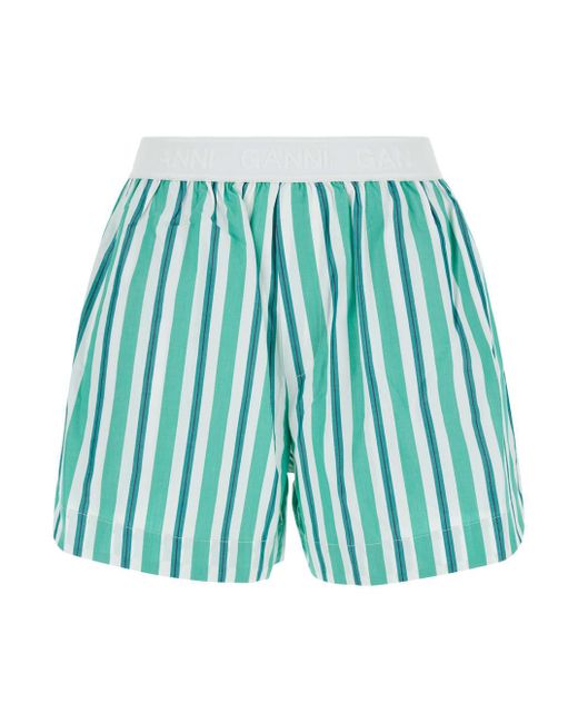 Ganni Blue Striped Shorts