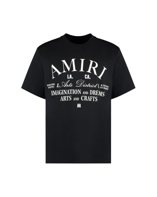 Amiri Black Cotton Crew-Neck T-Shirt for men