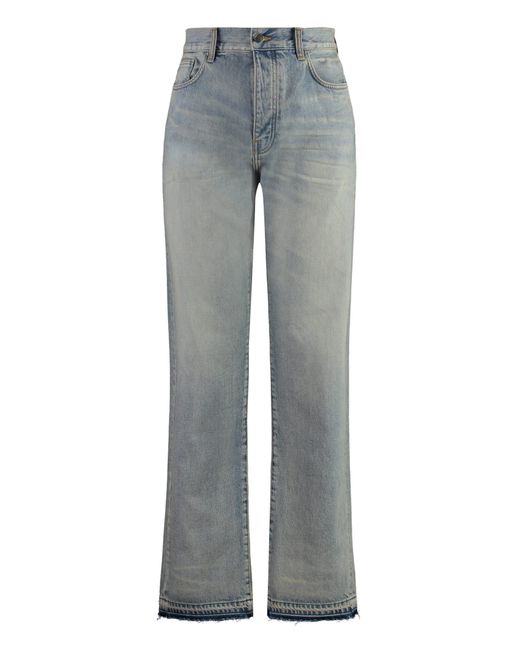 Amiri Gray 5-pocket Straight-leg Jeans for men