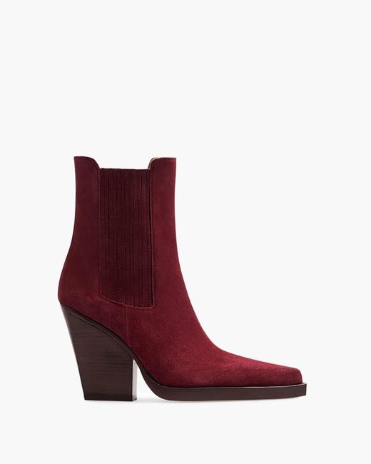 Paris Texas Suede Dallas Ankle Booties in Red | Lyst UK