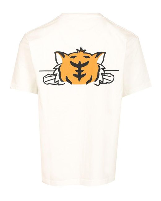 KENZO White Happy Tiger T-Shirt for men