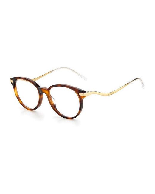 Jimmy Choo Metallic Eyeglasses Cat Eye Full Rim, Havana/ Frame And Clear Demo Lens Lens Jc280008600