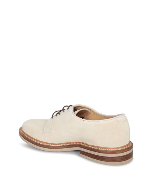 Brunello Cucinelli White Suede Shoes for men