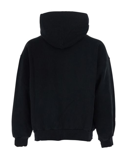 Balenciaga Black Hoodie Medium Fit Cotton Sweatshirts for men