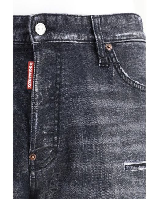 DSquared² Gray Washed Marine Shorts Cotton; Elastane Bermuda for men