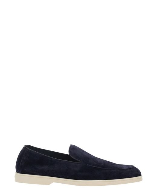 Doucal's Blue Loafers With Rounded Toe for men