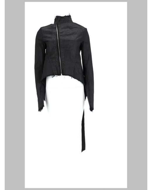 Rick Owens Black Jacket Naska Gary Cotton