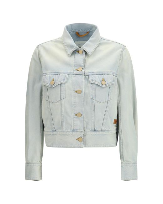 Jacob Cohen White Denim Jacket Cotton
