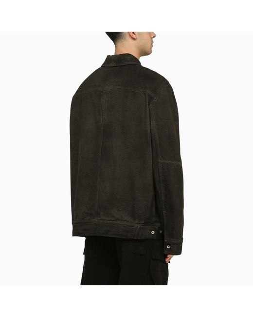 Rick Owens Black Washed-effect Denim Jacket for men