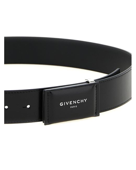 Givenchy Black Antigona Logo Buckle Solid Belt for men