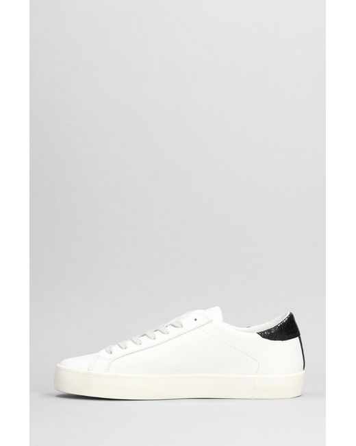 Date Hill Low Sneakers In White Leather And Fabric