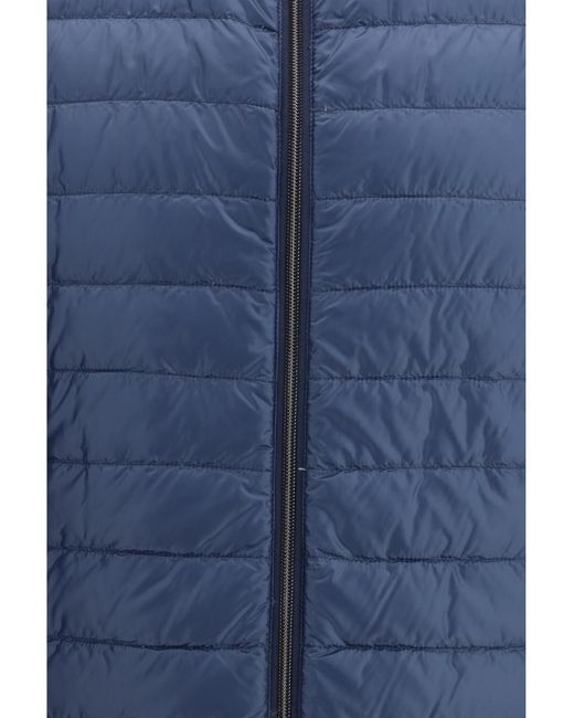 Herno Blue Reversible Gilet Polyamide Down Jackets for men