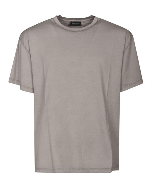 Roberto Collina Gray Round Neck Plain T-Shirt for men