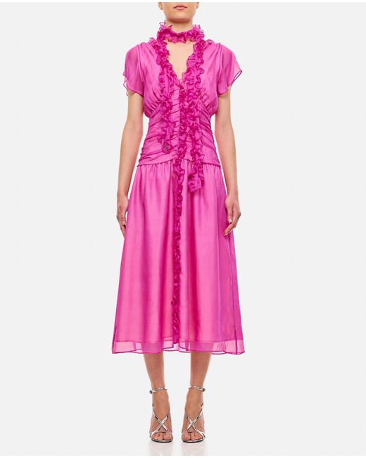 Saks Potts Pink Blaire Silk Dress