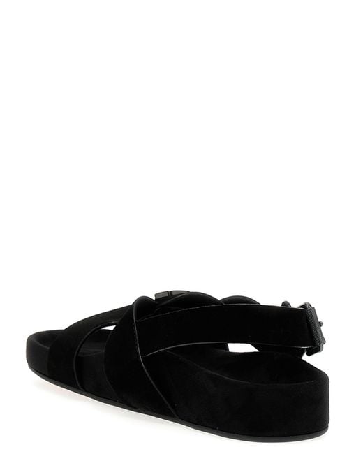 Christian Louboutin Black Varsibuckle Midi Sandals for men