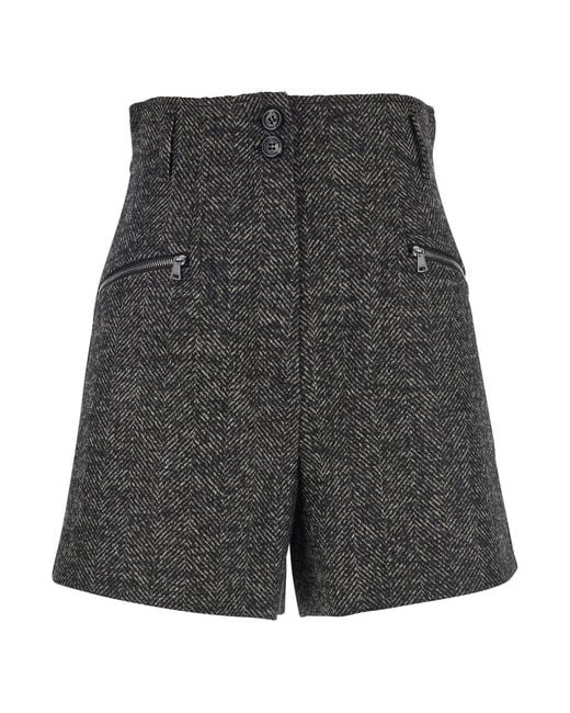Max Mara Gray Virgin Wool Blend Shorts