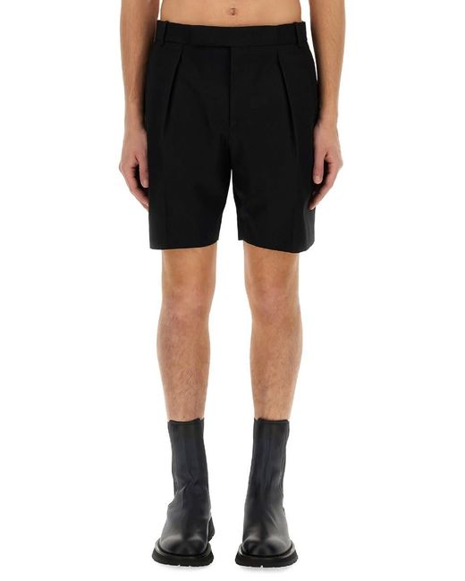 Alexander McQueen Black Cotton Bermuda Shorts for men